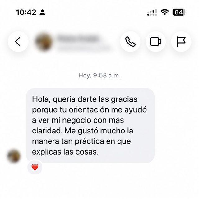 Mensaje de agradecimiento de una persona mentorizada por Felipe Henao