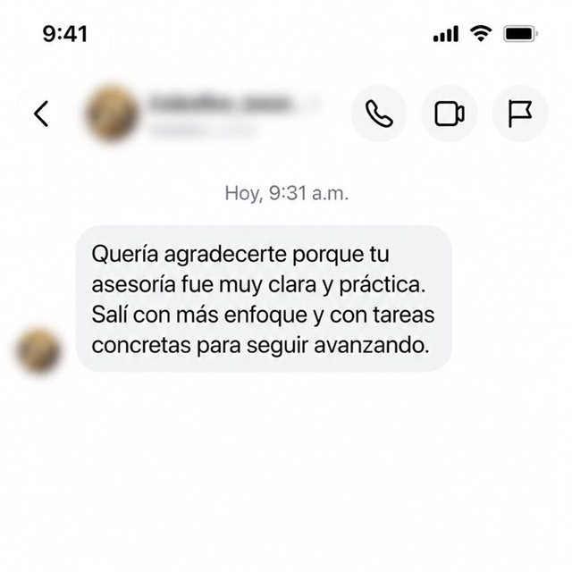 Mensaje de agradecimiento de una persona mentorizada por Felipe Henao